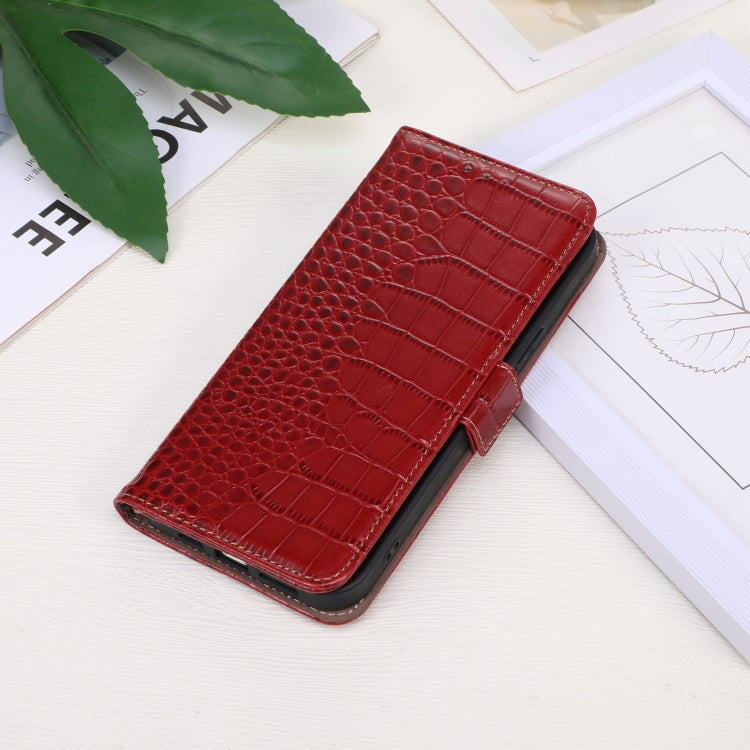 For iPhone 16 Plus Crocodile Top Layer Cowhide Leather Phone Case