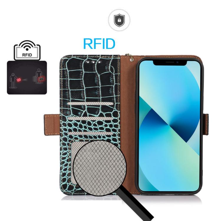 For iPhone 16e / 17e Crocodile Top Layer Cowhide Leather Phone Case
