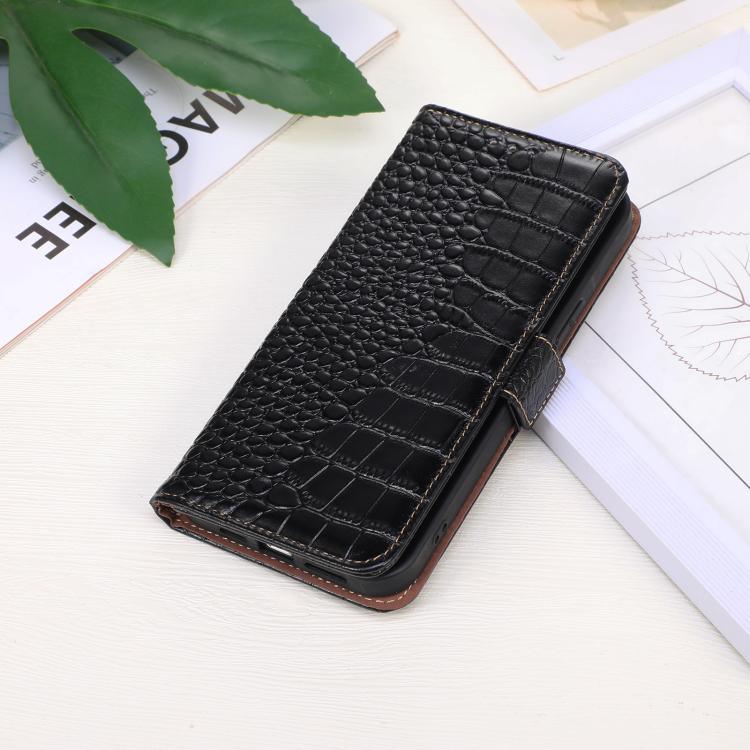 For iPhone 17 Pro Crocodile Top Layer Cowhide Leather Phone Case