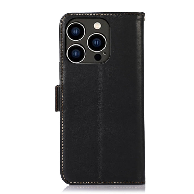 For iPhone 16 Pro Max Crazy Horse Top Layer Cowhide Leather Phone Case