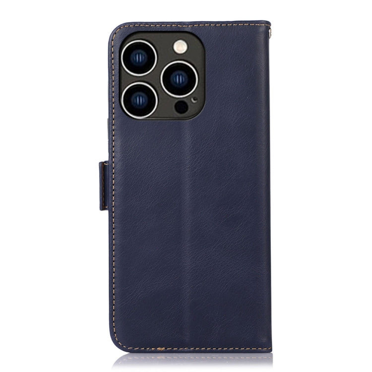 For iPhone 16 Pro Crazy Horse Top Layer Cowhide Leather Phone Case