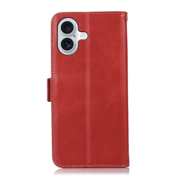 For iPhone 16 Plus Crazy Horse Top Layer Cowhide Leather Phone Case