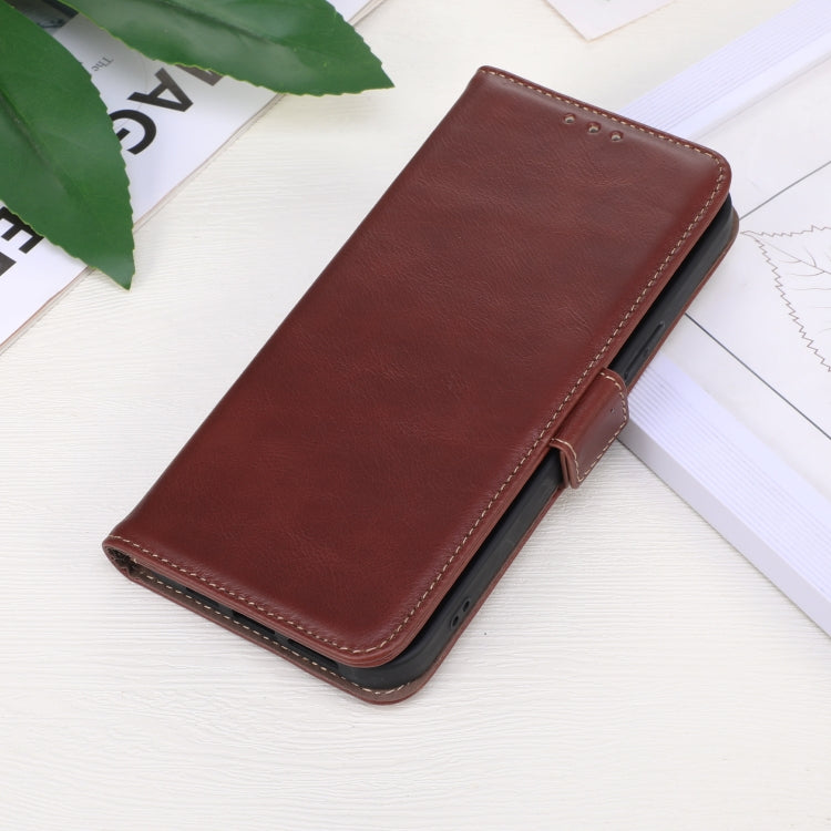 For iPhone 16 Plus Crazy Horse Top Layer Cowhide Leather Phone Case