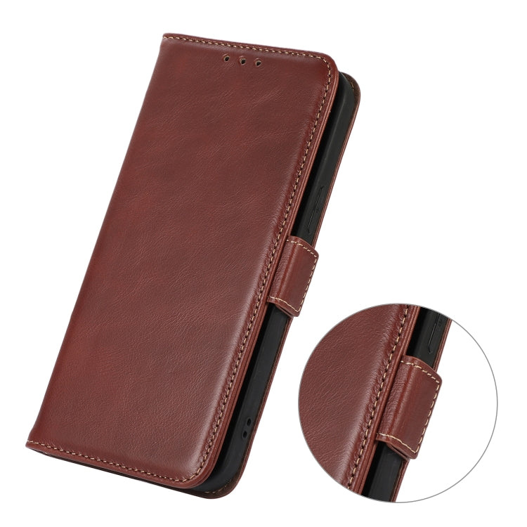 For iPhone 16 Crazy Horse Top Layer Cowhide Leather Phone Case