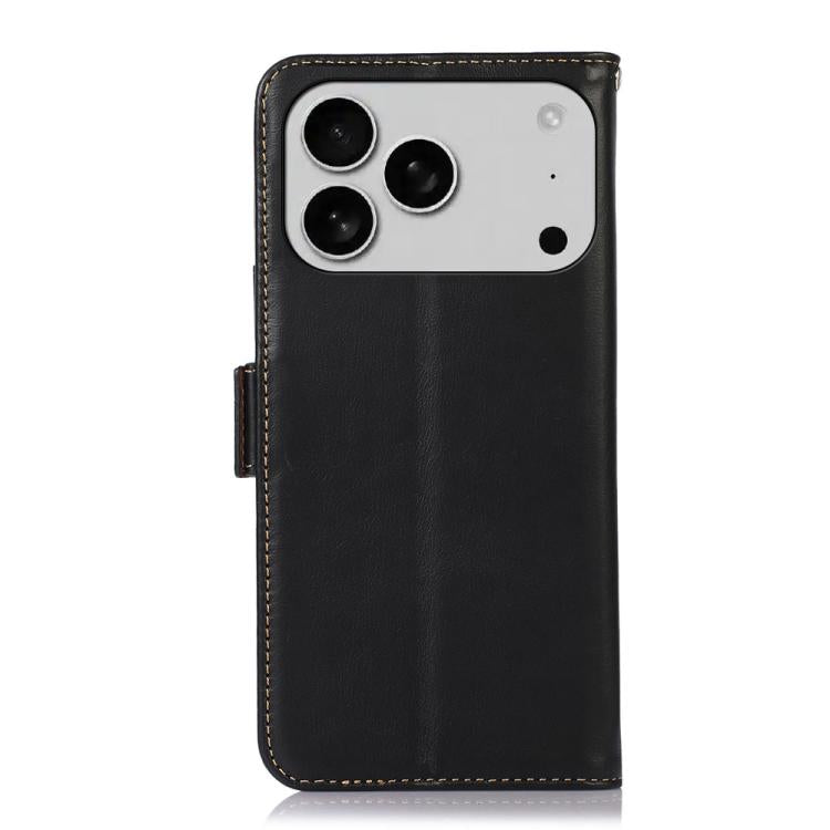 For iPhone 17 Pro Crazy Horse Top Layer Cowhide Leather Phone Case