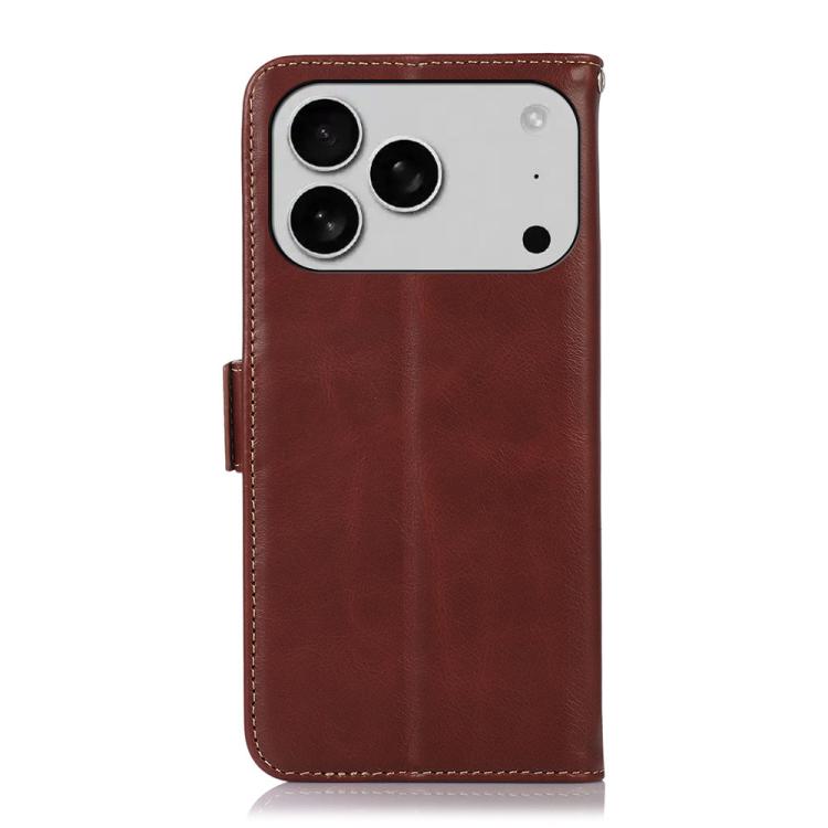 For iPhone 17 Pro Crazy Horse Top Layer Cowhide Leather Phone Case