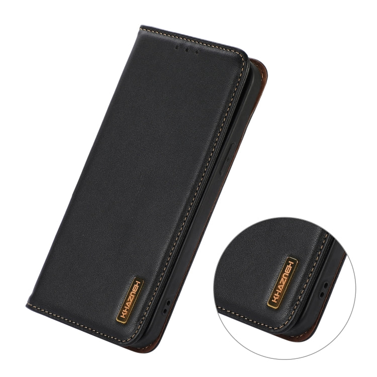 For iPhone 16 Pro Max KHAZNEH Nappa Top Layer Cowhide Leather Phone Case