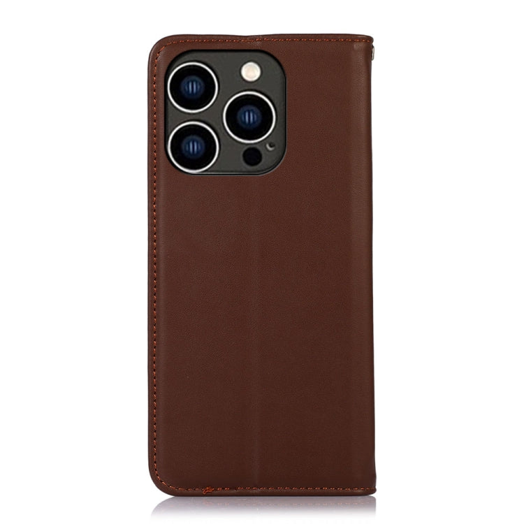 For iPhone 16 Pro KHAZNEH Nappa Top Layer Cowhide Leather Phone Case