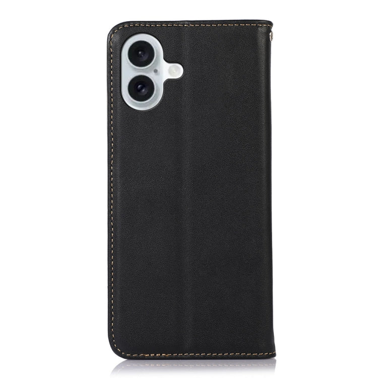 For iPhone 16 KHAZNEH Nappa Top Layer Cowhide Leather Phone Case
