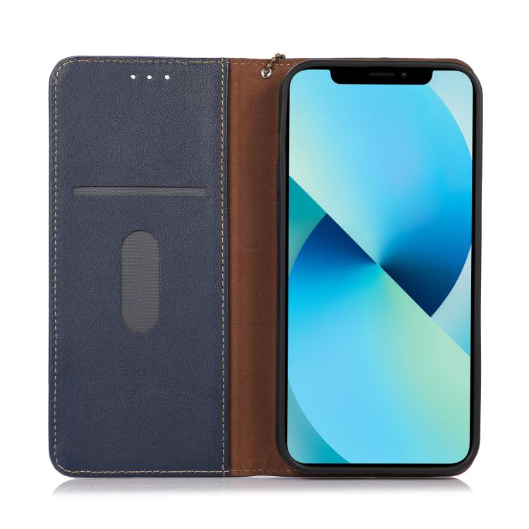 For iPhone 16e KHAZNEH Nappa Top Layer Cowhide Leather Phone Case