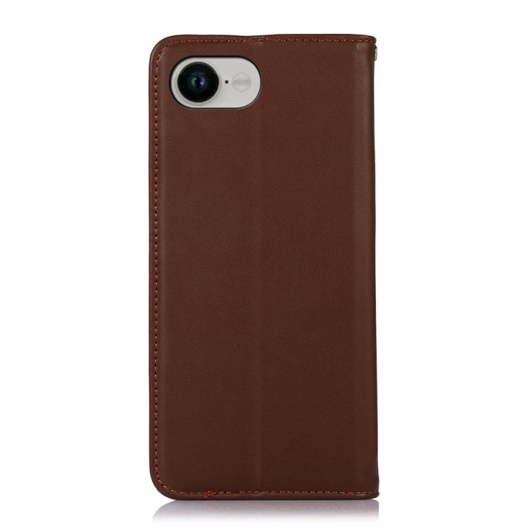 For iPhone 16e KHAZNEH Nappa Top Layer Cowhide Leather Phone Case