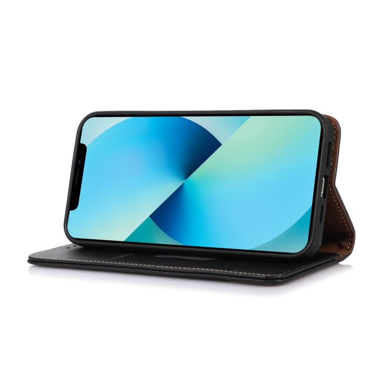 For iPhone 17 KHAZNEH Nappa Top Layer Cowhide Leather Phone Case