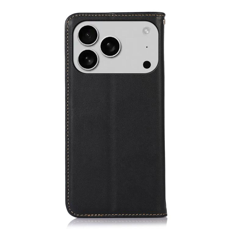 For iPhone 17 Pro KHAZNEH Nappa Top Layer Cowhide Leather Phone Case