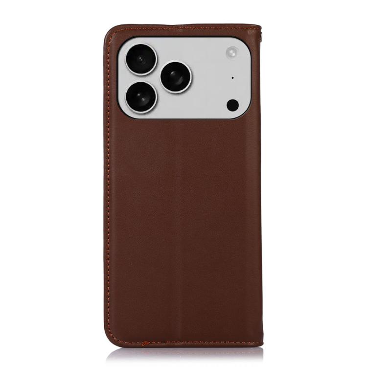 For iPhone 17 Pro KHAZNEH Nappa Top Layer Cowhide Leather Phone Case