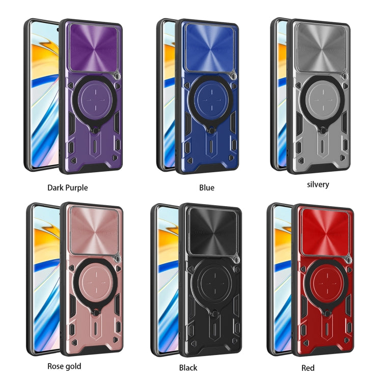 For Realme GT 6T CD Texture Sliding Camshield Magnetic Holder Phone Case