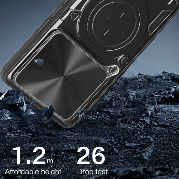 For Realme GT 6T CD Texture Sliding Camshield Magnetic Holder Phone Case