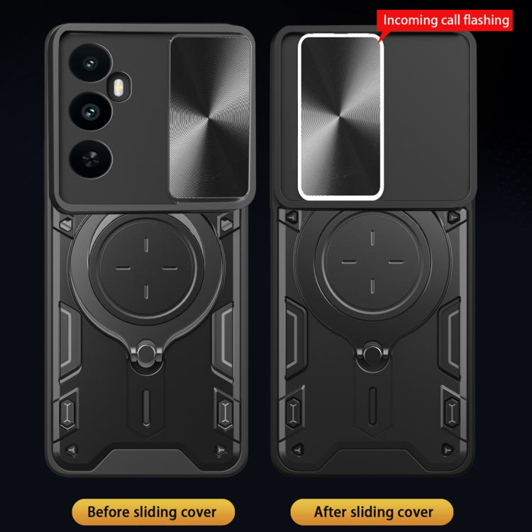 For Realme C65 4G CD Texture Sliding Camshield Magnetic Holder Phone Case