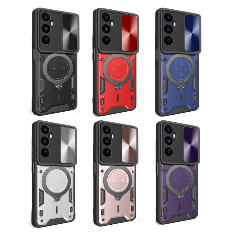 For Realme C65 4G CD Texture Sliding Camshield Magnetic Holder Phone Case