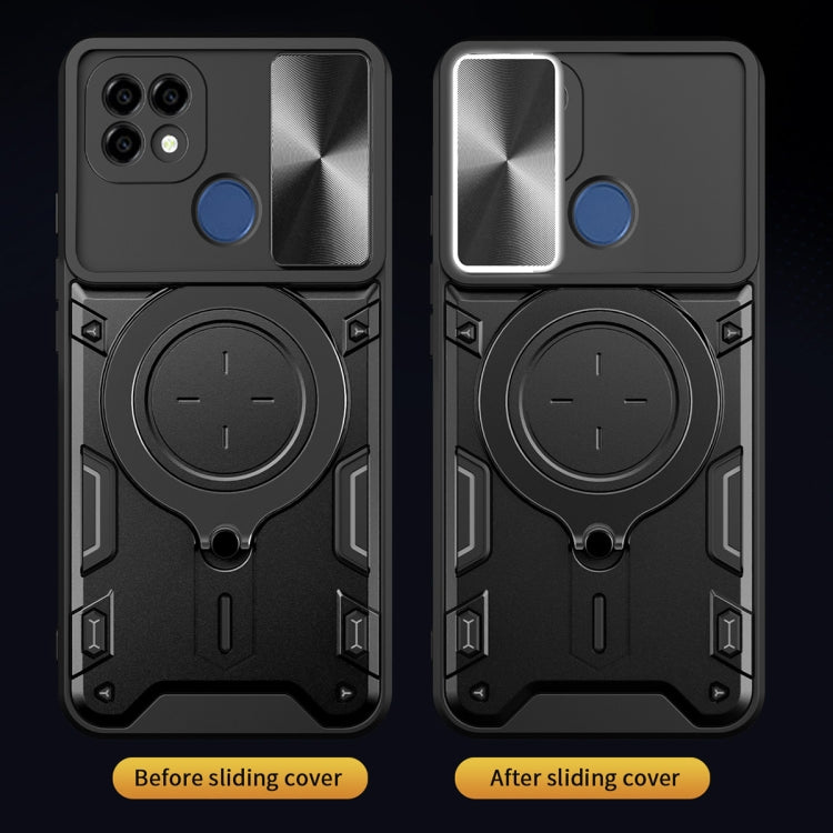 For Realme C21 / C20 / C11 2021 CD Texture Sliding Camshield Magnetic Holder Phone Case