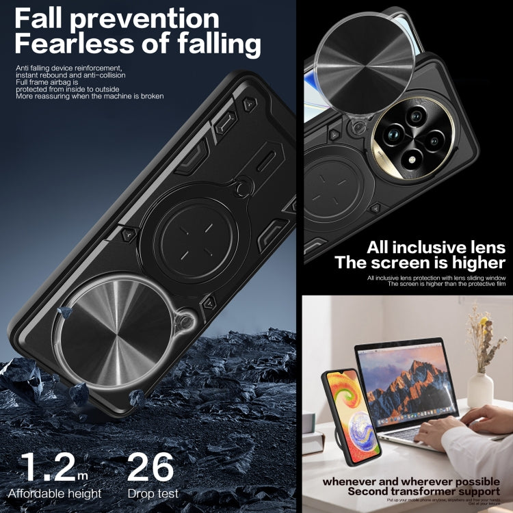 For Realme 13 Pro 5G / 13 Pro+ 5G CD Texture Sliding Camshield Magnetic Holder Phone Case