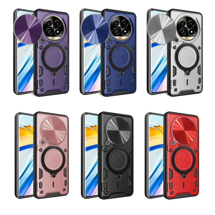 For Realme 13 Pro 5G / 13 Pro+ 5G CD Texture Sliding Camshield Magnetic Holder Phone Case
