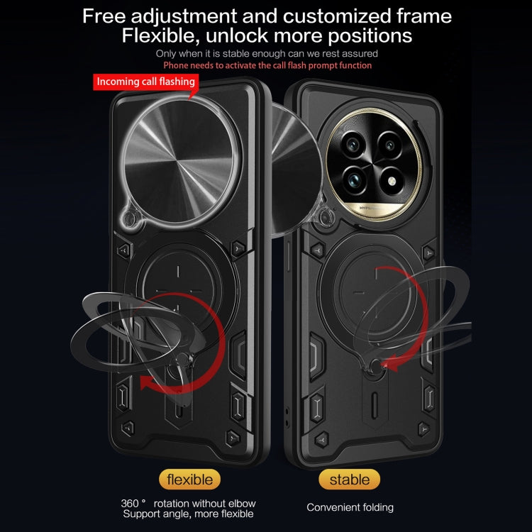 For Realme 13 Pro 5G / 13 Pro+ 5G CD Texture Sliding Camshield Magnetic Holder Phone Case