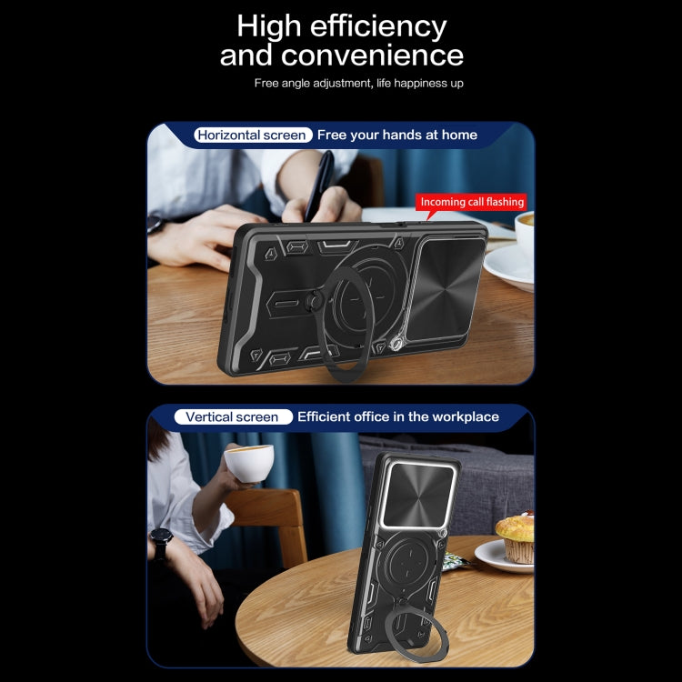 For Realme C61 / C63 CD Texture Sliding Camshield Magnetic Holder Phone Case