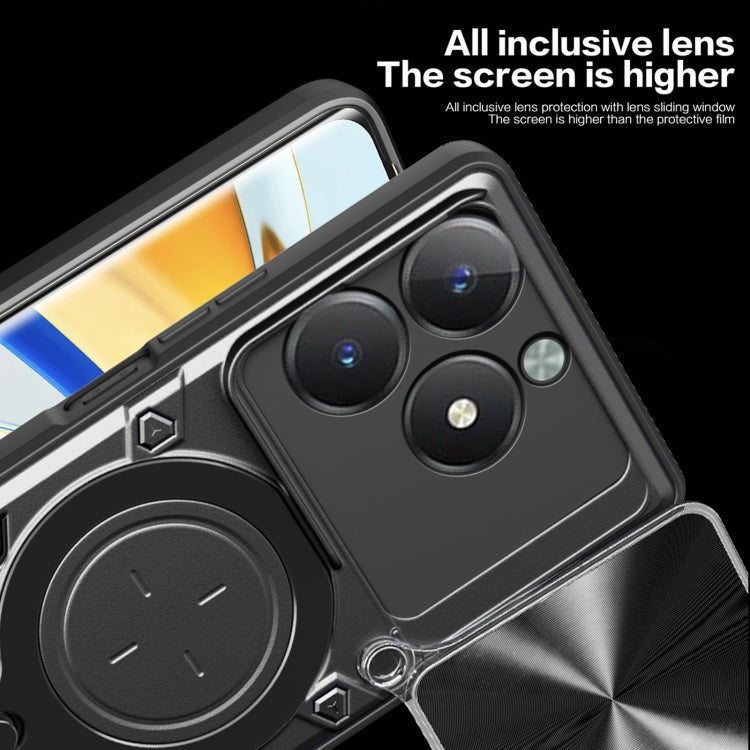 For Realme C61 / C63 CD Texture Sliding Camshield Magnetic Holder Phone Case