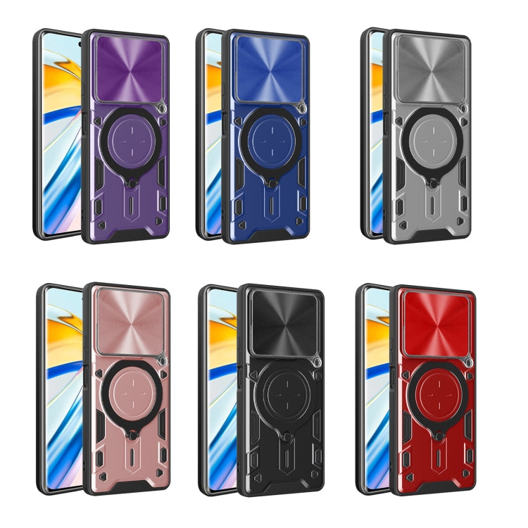 For Realme C61 / C63 CD Texture Sliding Camshield Magnetic Holder Phone Case