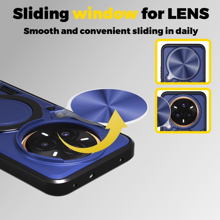 For Realme 14 Pro+ 5G CD Texture Sliding Camshield Magnetic Holder Phone Case