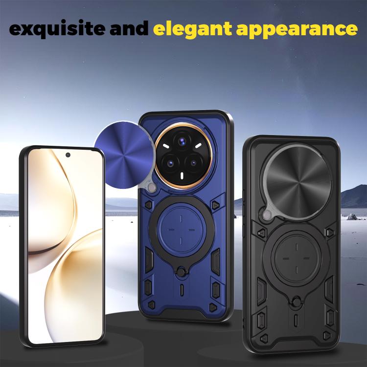 For Realme 14 Pro+ 5G CD Texture Sliding Camshield Magnetic Holder Phone Case