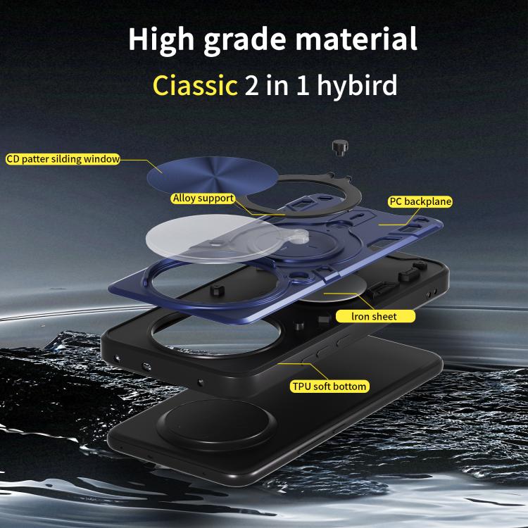 For Realme 14 Pro+ 5G CD Texture Sliding Camshield Magnetic Holder Phone Case