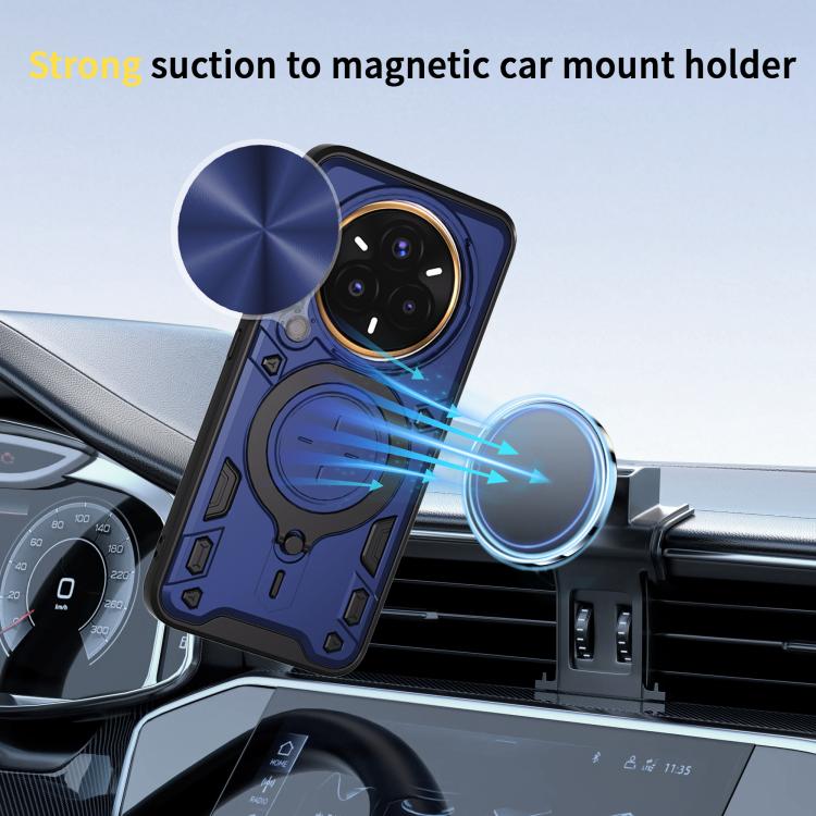 For Realme 14 Pro+ 5G CD Texture Sliding Camshield Magnetic Holder Phone Case