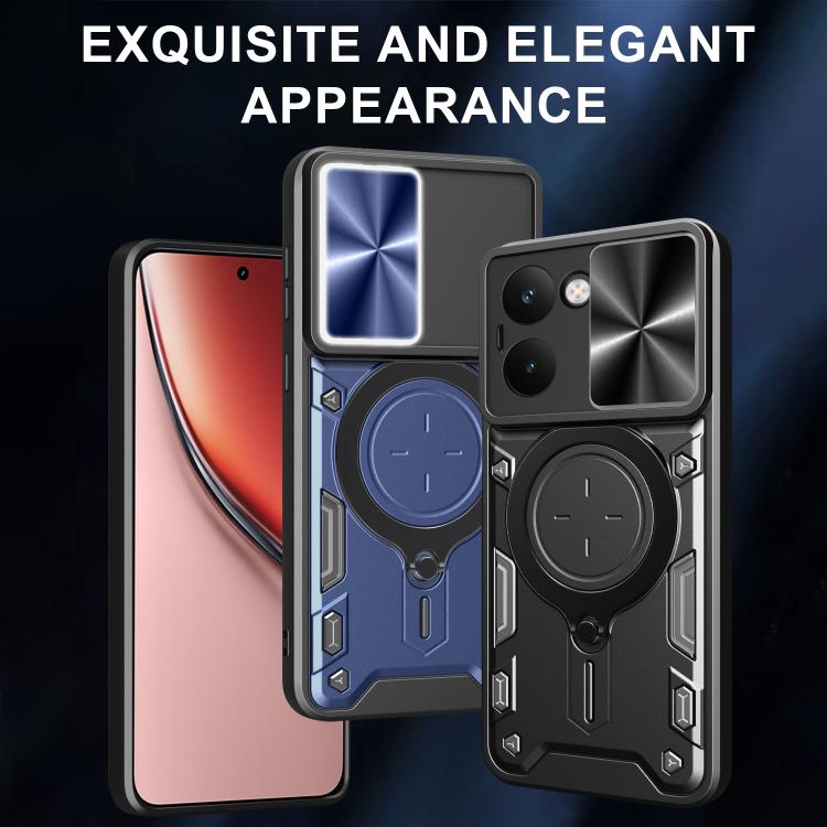 For Realme P3 Ultra 5G India CD Texture Sliding Camshield Magnetic Holder Phone Case