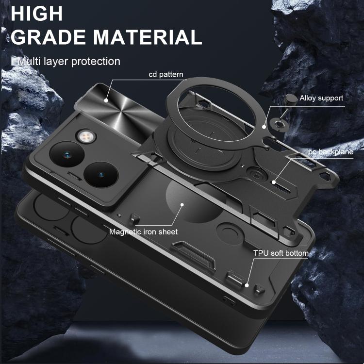 For Realme P3 Ultra 5G India CD Texture Sliding Camshield Magnetic Holder Phone Case