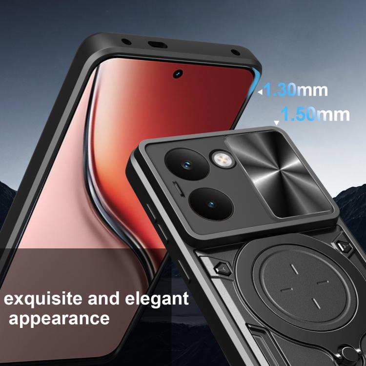 For Realme P3 Ultra 5G India CD Texture Sliding Camshield Magnetic Holder Phone Case