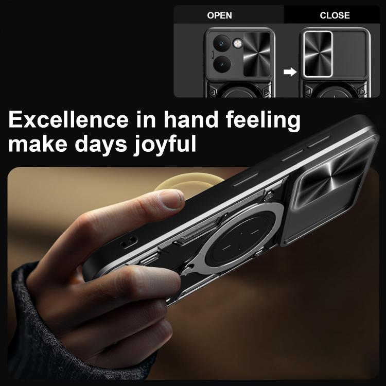 For Realme P3 Ultra 5G India CD Texture Sliding Camshield Magnetic Holder Phone Case