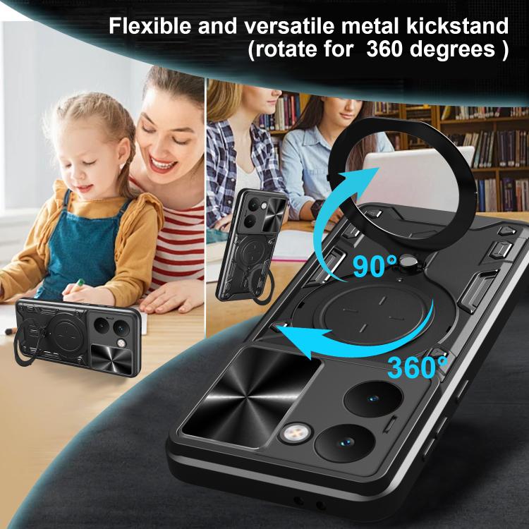 For Realme P3 Ultra 5G India CD Texture Sliding Camshield Magnetic Holder Phone Case