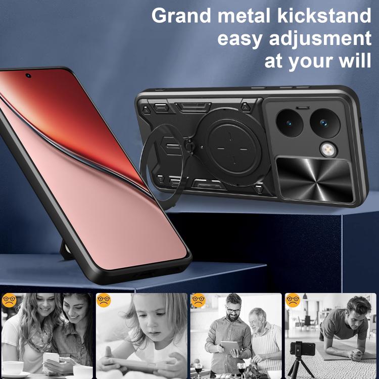 For Realme P3 Ultra 5G India CD Texture Sliding Camshield Magnetic Holder Phone Case