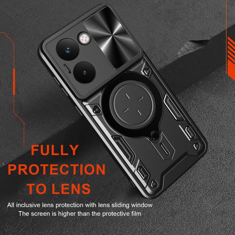 For Realme P3 Ultra 5G India CD Texture Sliding Camshield Magnetic Holder Phone Case