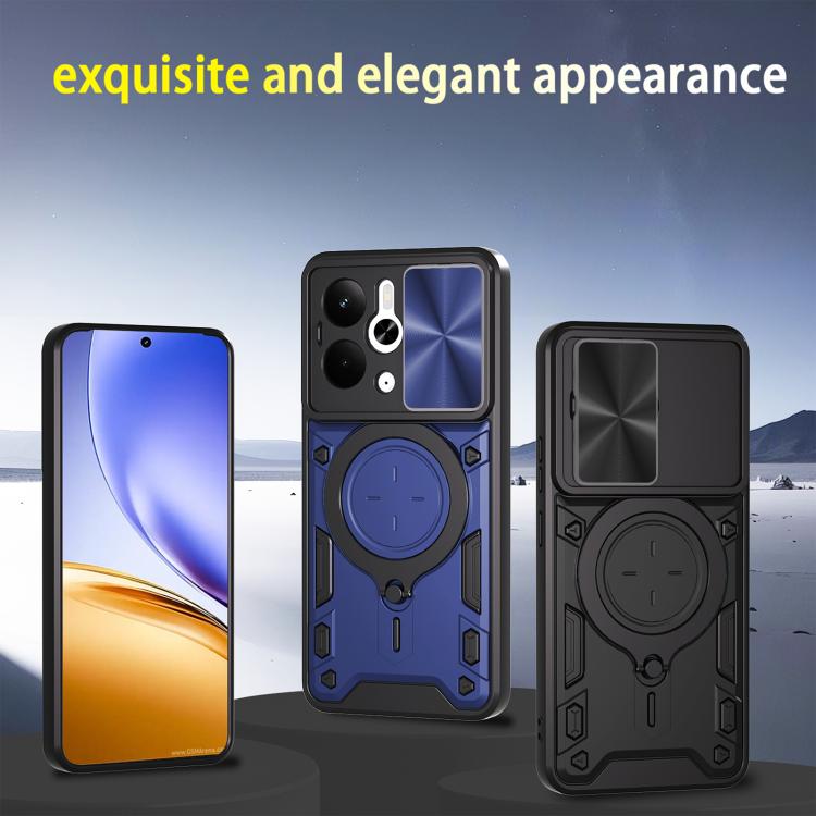 For Realme P3 5G / 14 5G Global CD Texture Sliding Camshield Magnetic Holder Phone Case