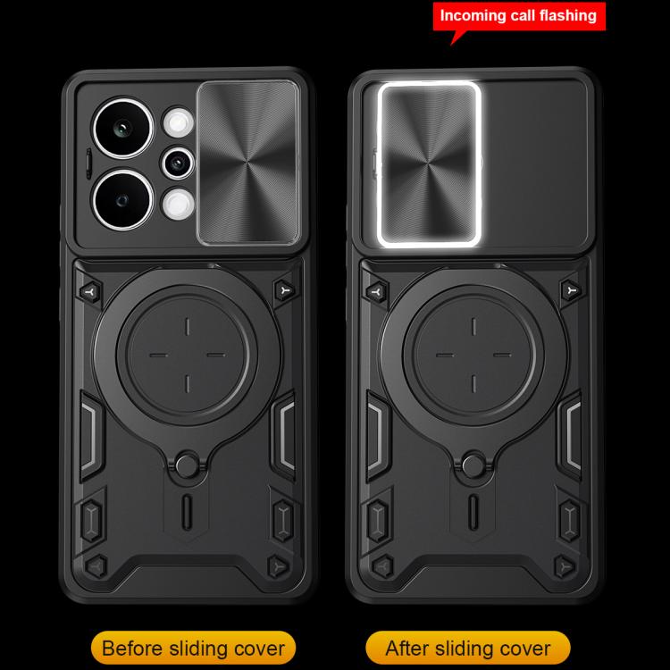 For Realme P4 Power 5G CD Texture Sliding Camshield Magnetic Holder Phone Case
