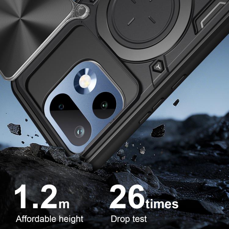 For Realme 16 Pro / 16 Pro+ 5G CD Texture Sliding Camshield Magnetic Holder Phone Case