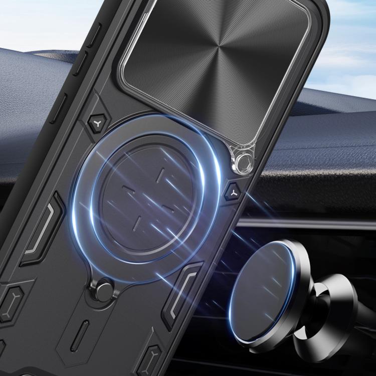For Realme 16 Pro / 16 Pro+ 5G CD Texture Sliding Camshield Magnetic Holder Phone Case