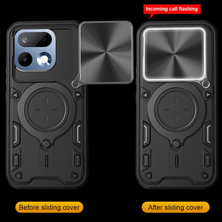 For Realme 16 Pro / 16 Pro+ 5G CD Texture Sliding Camshield Magnetic Holder Phone Case