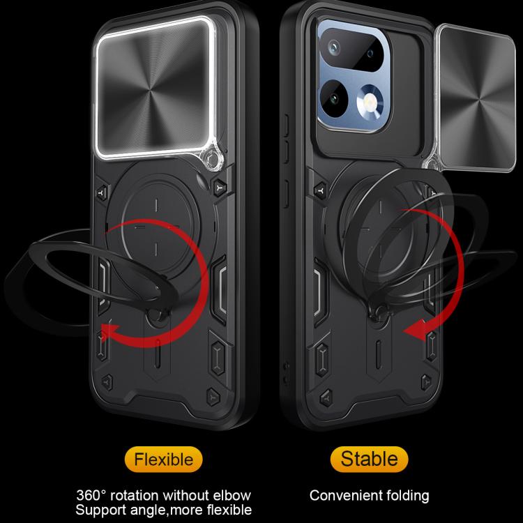 For Realme 16 Pro / 16 Pro+ 5G CD Texture Sliding Camshield Magnetic Holder Phone Case