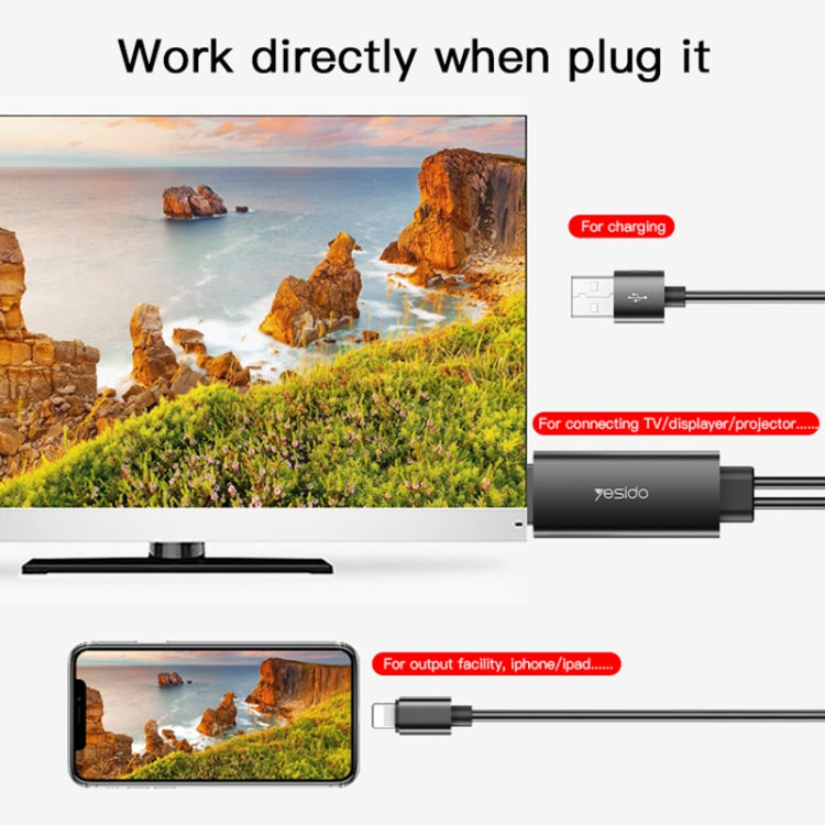 Yesido HM04 8 Pin to HDMI Adapter Cable, Length:1.8m