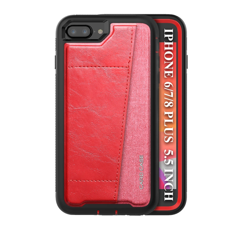 For iPhone 8 Plus / 7 Plus / 6 Plus / 6S Plus Shockproof PC + TPU + PU Leather Protective Case with Card Slot