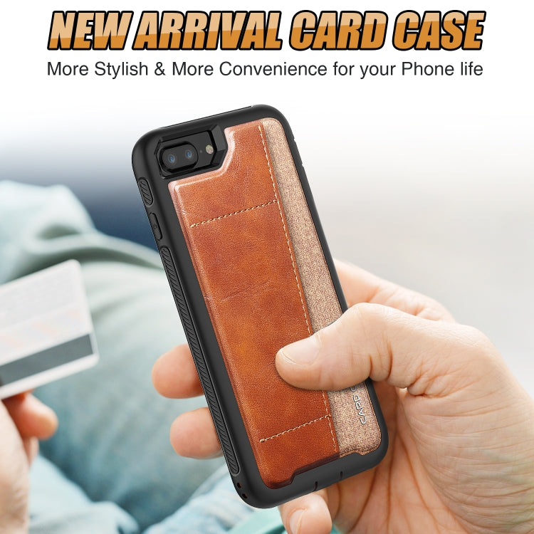 For iPhone 8 Plus / 7 Plus / 6 Plus / 6S Plus Shockproof PC + TPU + PU Leather Protective Case with Card Slot