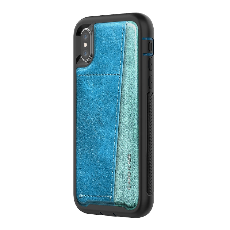 For iPhone X Shockproof PC + TPU + PU Leather Protective Case with Card Slot